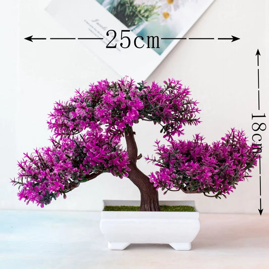 Artificial Plant Bonsai Plastic Small Tree Pot Fake Plant Flower Potted Ornaments for Home Room Table Garden Hotel Decoration