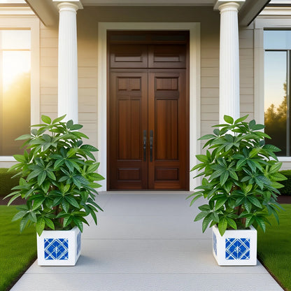 1Pcs Realistic Large Green Plants Artificial Money Tree Palm for Outdoor Garden Weddings Parties Balcony Porch Yard Christmas