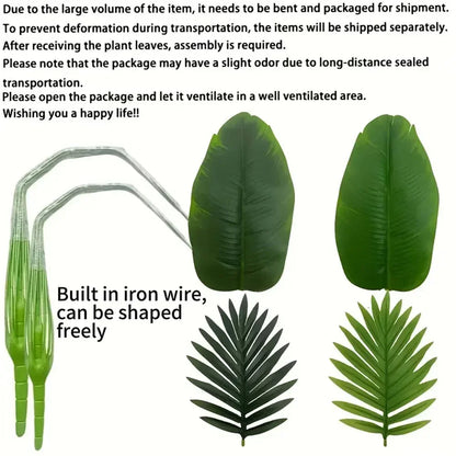 1Pcs Realistic Large Green Plants Artificial Money Tree Palm for Outdoor Garden Weddings Parties Balcony Porch Yard Christmas