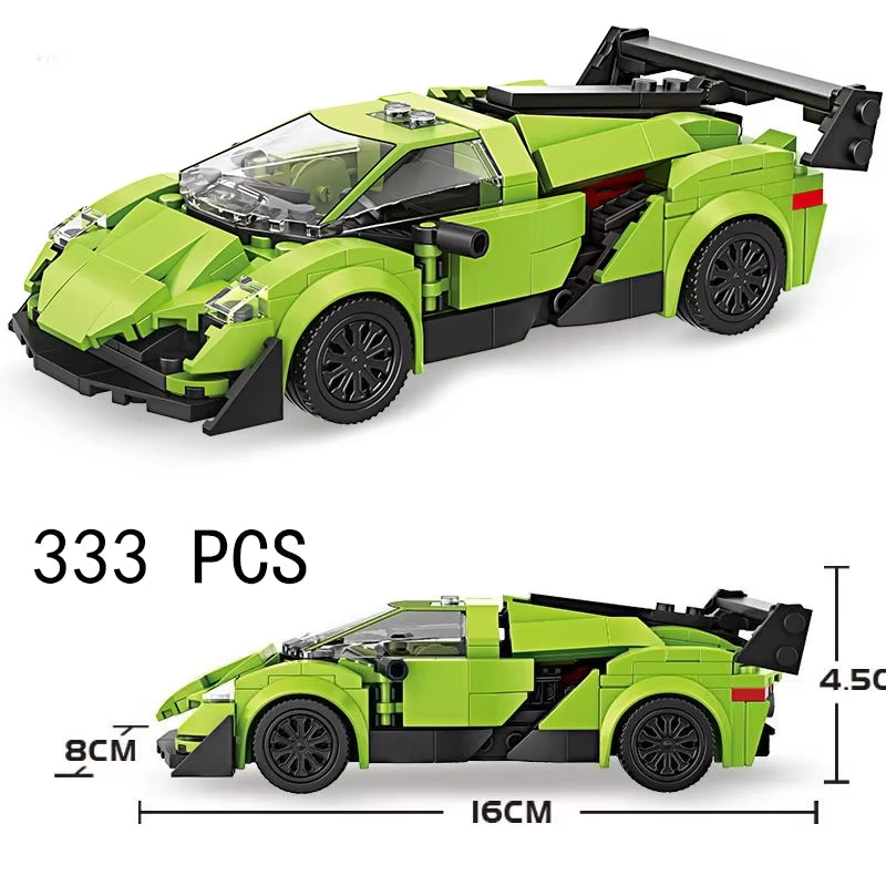 MOC Speed Super Race Car Vehicle Racing Model Building Blocks Bricks Rally Sport Pickup Truck Toy City Technical Christmas Gift