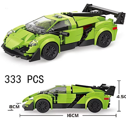 MOC Speed Super Race Car Vehicle Racing Model Building Blocks Bricks Rally Sport Pickup Truck Toy City Technical Christmas Gift