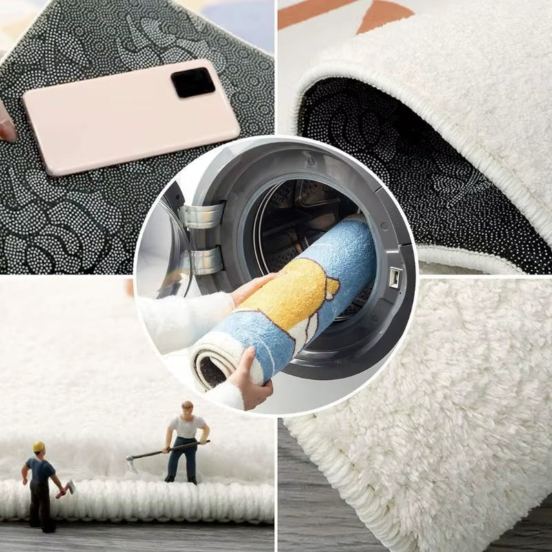 Gothic Sunflower Floor Mat Absorbency Non-Slip Bathroom Mat Living Room Bedroom Bed Side Carpet Home Decoration