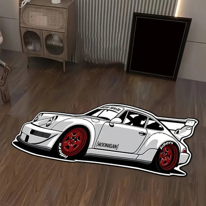 Ins Trendy Sports Car Plush Rug Unique Design Home Living Room Bedroom Decorative Rug Home Decoration