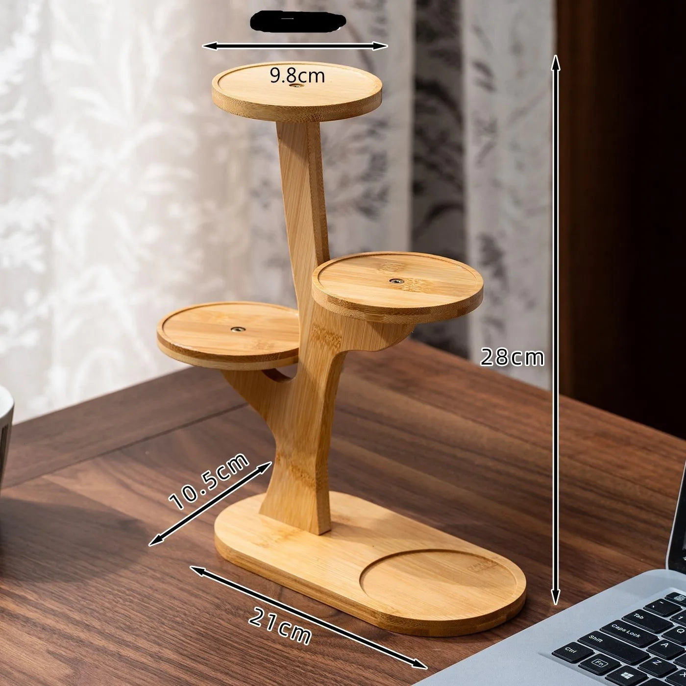 Bamboo Stand,Bamboo Shelf for Home/Office, Compact Design,Perfect for Home and Office Desktop and Balcony Decor