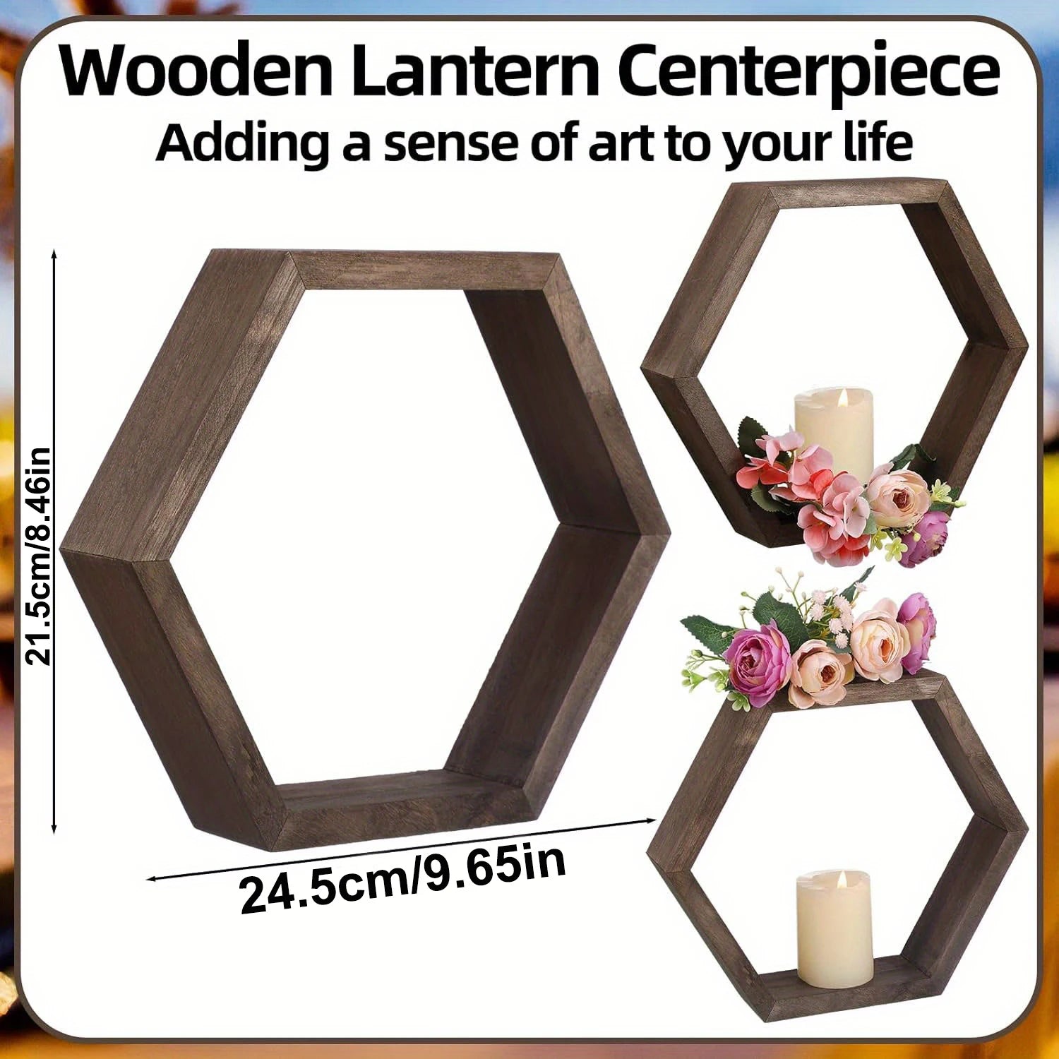 Hexagon Floating Wall Shelf, Hexagon Storage Rack - for Home Decoration Lovers - Perfect Gift - Suitable for Bathroom, Bedroom