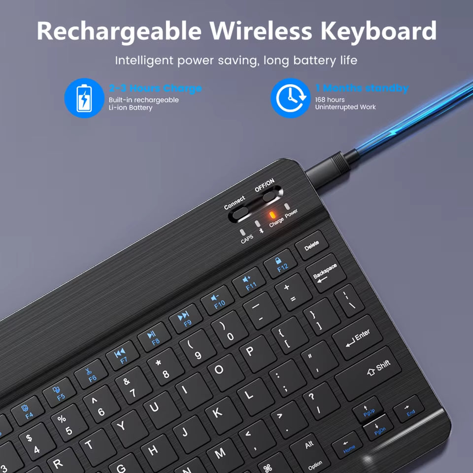 Bluetooth Wireless Keyboard Mini Keyboard for Laptop Tablet Phone Ipad Rechargeable Gaming Keyboard for Android Ios Windows