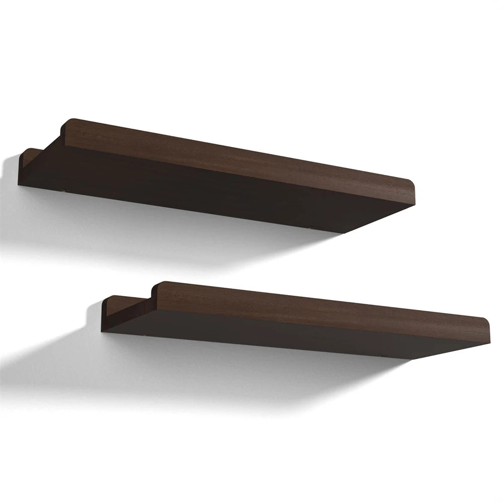 Modern Floating Shelves Set of 2 Wall Mounted Nursery Book Shelves Rustic Wooden Picture Ledge Shelf for Living Room Kitchen