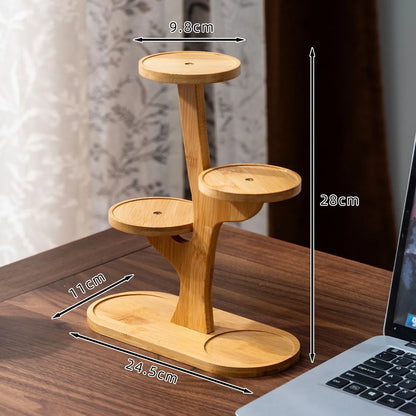 Bamboo Stand,Bamboo Shelf for Home/Office, Compact Design,Perfect for Home and Office Desktop and Balcony Decor