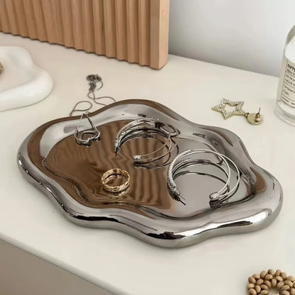 Light Luxury Plastic Jewelry Tray Mini Cloud Shape Jewelry Display Plate Jewelry Dish Watches/Keys Storage
