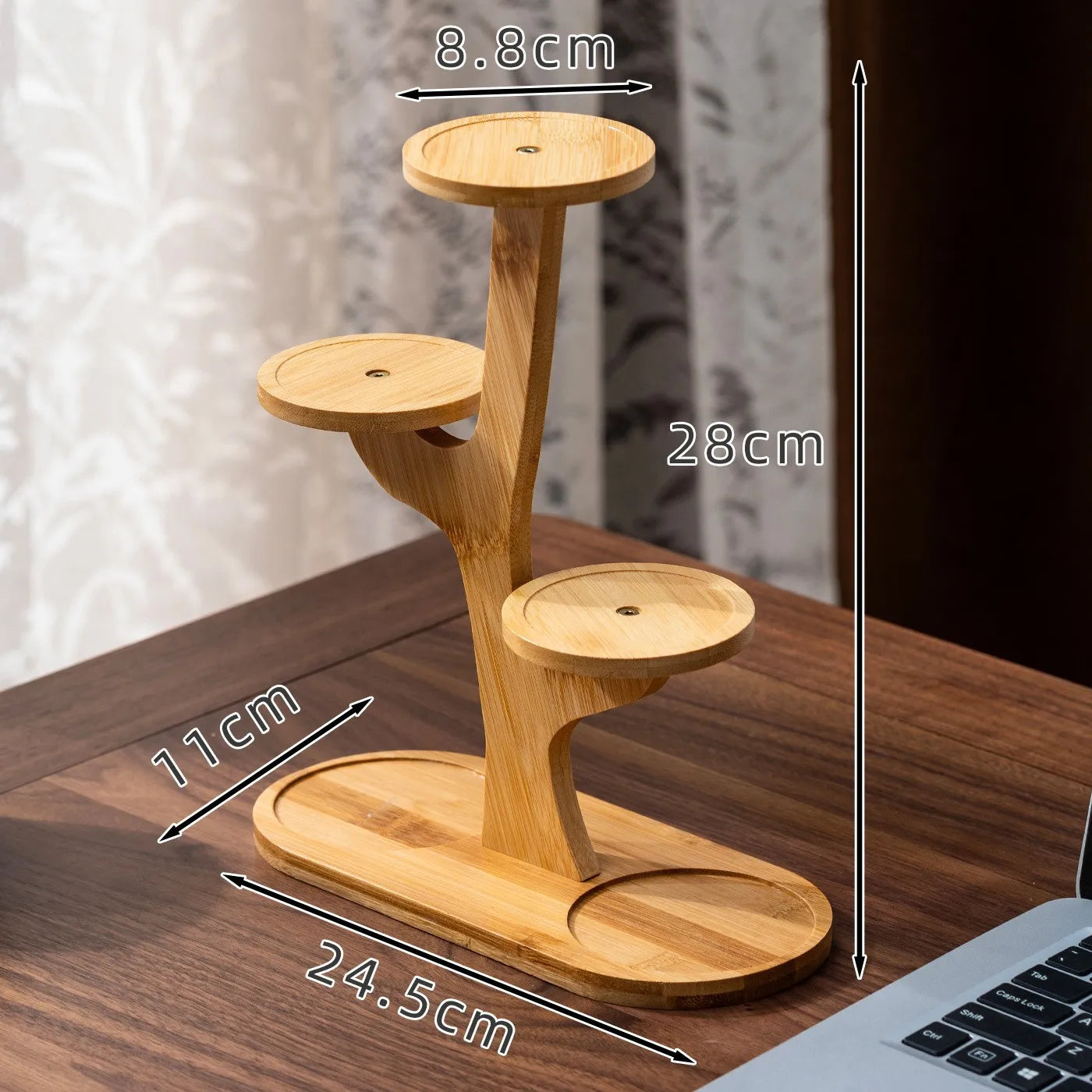 Bamboo Stand,Bamboo Shelf for Home/Office, Compact Design,Perfect for Home and Office Desktop and Balcony Decor