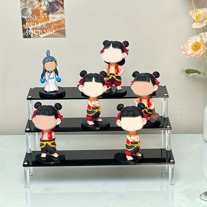 1Pc Multi-Functional Perfume Step Display Rack - Black/Transparent Acrylic Desktop Organizer for Cosmetics & Bracelets, Ideal Fo