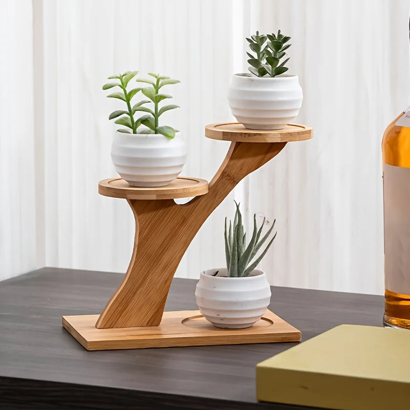 Bamboo Stand,Bamboo Shelf for Home/Office, Compact Design,Perfect for Home and Office Desktop and Balcony Decor