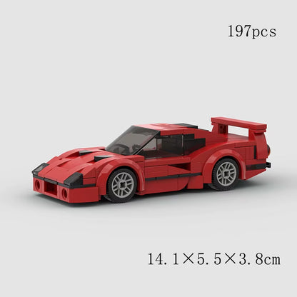 MOC Speed Super Race Car Vehicle Racing Model Building Blocks Bricks Rally Sport Pickup Truck Toy City Technical Christmas Gift