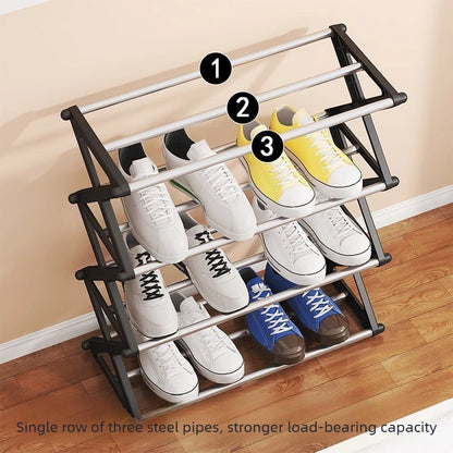 Simple Multi-Layer Shoe Rack Dormitory Storage Shoe Cabinet Simple Assembly Home Entrance Dust-Proof Indoor Storage Rack
