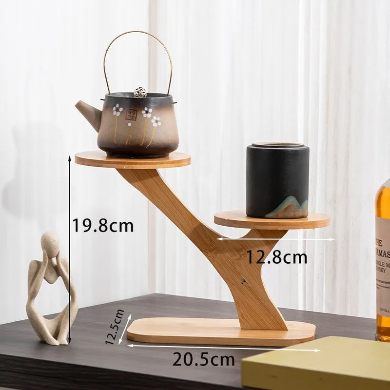 Bamboo Stand,Bamboo Shelf for Home/Office, Compact Design,Perfect for Home and Office Desktop and Balcony Decor
