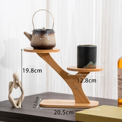 Bamboo Stand,Bamboo Shelf for Home/Office, Compact Design,Perfect for Home and Office Desktop and Balcony Decor