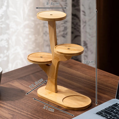 Bamboo Stand,Bamboo Shelf for Home/Office, Compact Design,Perfect for Home and Office Desktop and Balcony Decor