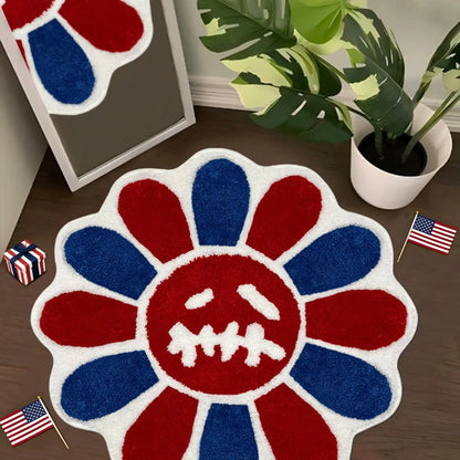 Gothic Sunflower Floor Mat Absorbency Non-Slip Bathroom Mat Living Room Bedroom Bed Side Carpet Home Decoration