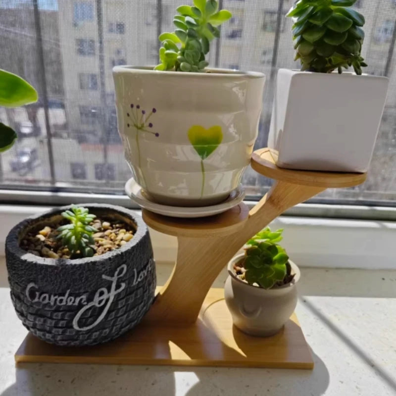 Bamboo Stand,Bamboo Shelf for Home/Office, Compact Design,Perfect for Home and Office Desktop and Balcony Decor
