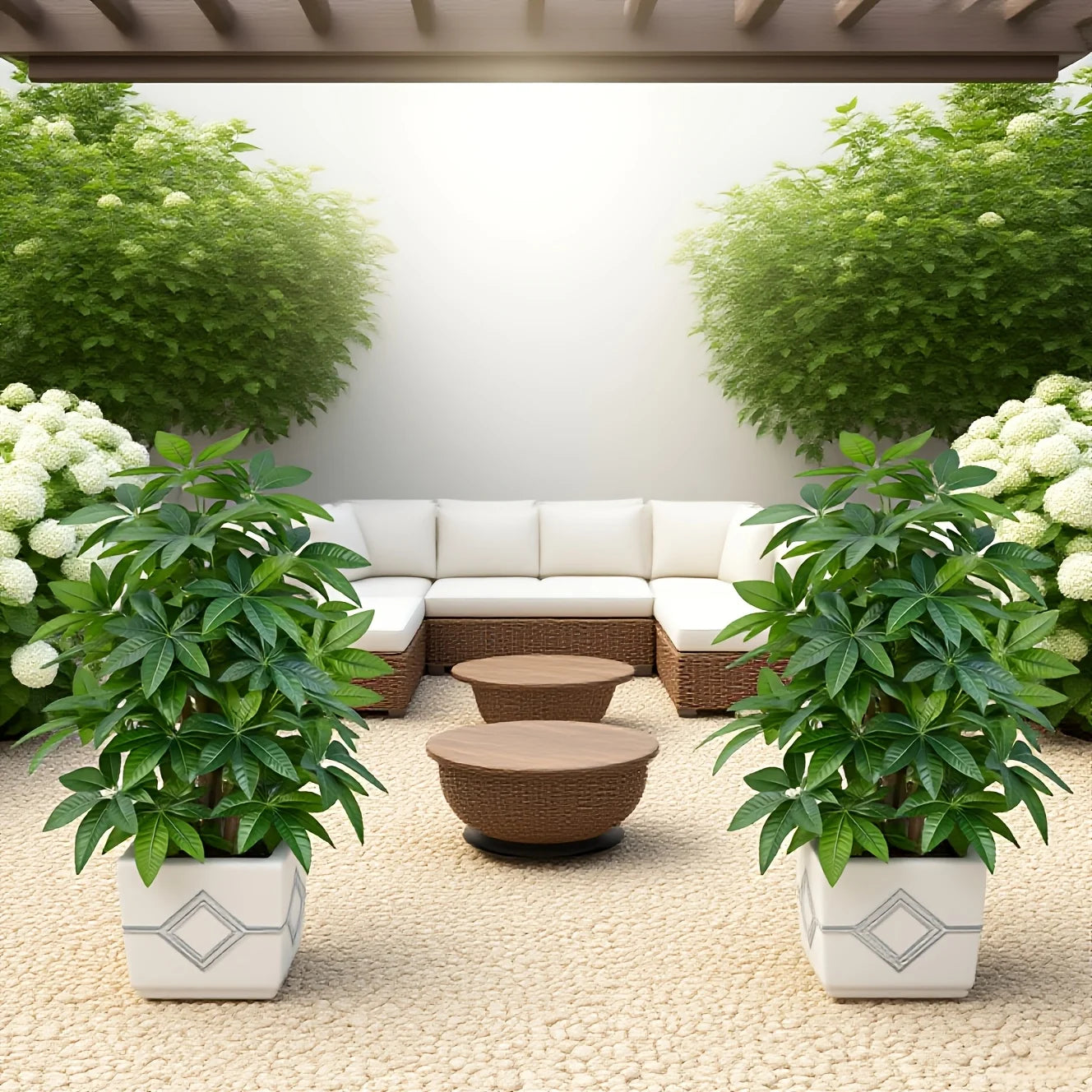 1Pcs Realistic Large Green Plants Artificial Money Tree Palm for Outdoor Garden Weddings Parties Balcony Porch Yard Christmas