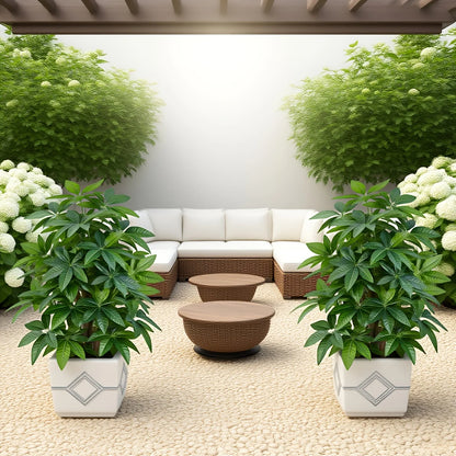 1Pcs Realistic Large Green Plants Artificial Money Tree Palm for Outdoor Garden Weddings Parties Balcony Porch Yard Christmas
