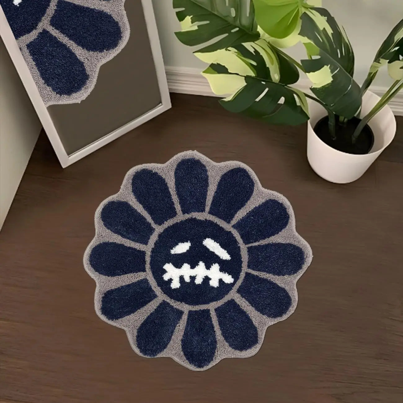 Gothic Sunflower Floor Mat Absorbency Non-Slip Bathroom Mat Living Room Bedroom Bed Side Carpet Home Decoration