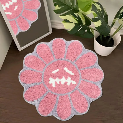 Gothic Sunflower Floor Mat Absorbency Non-Slip Bathroom Mat Living Room Bedroom Bed Side Carpet Home Decoration