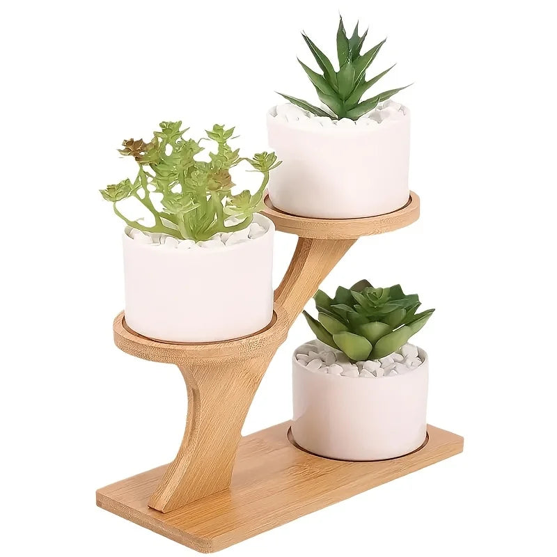 Bamboo Stand,Bamboo Shelf for Home/Office, Compact Design,Perfect for Home and Office Desktop and Balcony Decor