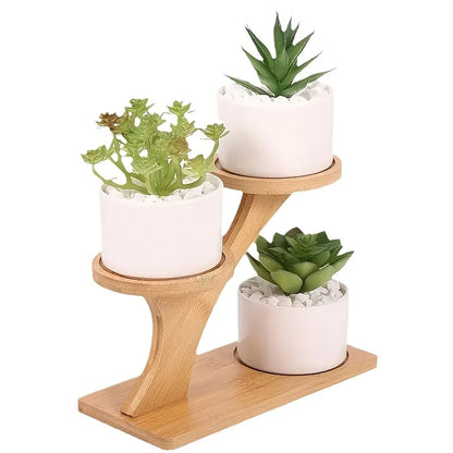 Bamboo Stand,Bamboo Shelf for Home/Office, Compact Design,Perfect for Home and Office Desktop and Balcony Decor